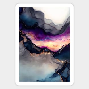 Unreal Sunset - Abstract Alcohol Ink Resin Art Sticker